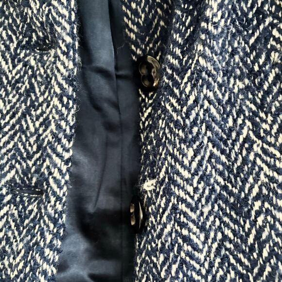 Beth Bowley Anthropologie Wool Blend Coat Belt Button Up Blue Women's Size 6 - Picture 5 of 11